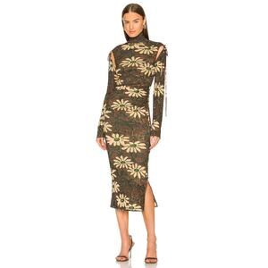Nanushka Floral Print Turtleneck Aleid Dress